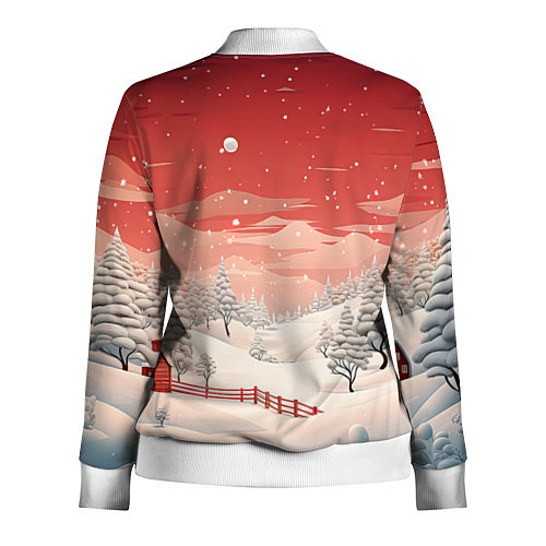 Женская олимпийка Завораживающий зимний пейзаж / 3D-Белый – фото 2