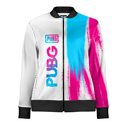 Олимпийка женская PUBG neon gradient style по-вертикали, цвет: 3D-черный