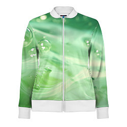 Олимпийка женская Зеленая вода с пузырями, цвет: 3D-белый