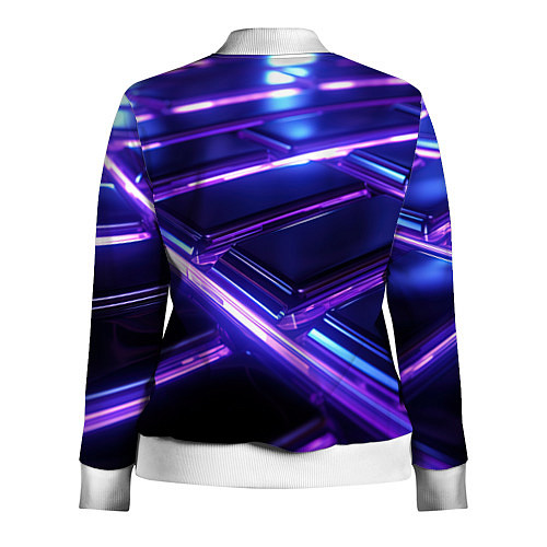 Женская олимпийка Фиолетовые неоновые плиты / 3D-Белый – фото 2