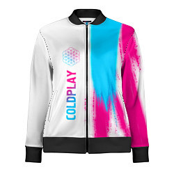 Олимпийка женская Coldplay neon gradient style по-вертикали, цвет: 3D-черный