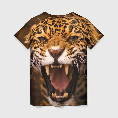 Женская футболка Ярость леопарда / 3D-принт – фото 2