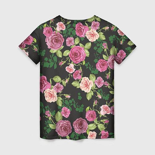 Женская футболка Кусты из роз / 3D-принт – фото 2