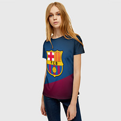 Футболка женская FCB Barcelona, цвет: 3D-принт — фото 2