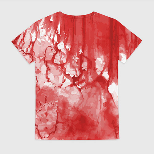 Женская футболка Кровь акварельная на Хеллоуин / 3D-принт – фото 2