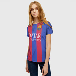 Футболка женская FCB Messi: Qatar Airways, цвет: 3D-принт — фото 2