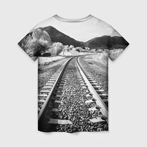 Женская футболка Железная дорога / 3D-принт – фото 2