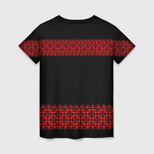 Женская футболка Славянский орнамент (на чёрном) / 3D-принт – фото 2