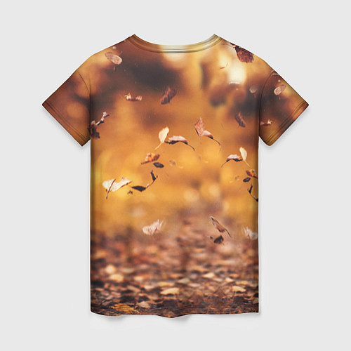Женская футболка Котик в листьях / 3D-принт – фото 2