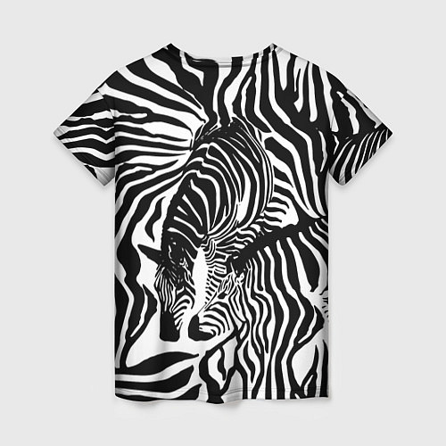 Женская футболка Полосатая зебра / 3D-принт – фото 2