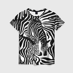 Футболка женская Полосатая зебра, цвет: 3D-принт