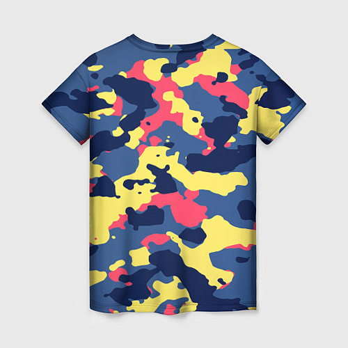 Женская футболка Разноцветный камуфляж / 3D-принт – фото 2
