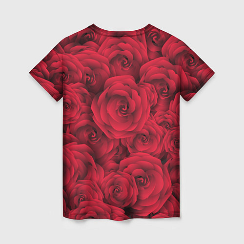 Женская футболка Красные розы / 3D-принт – фото 2