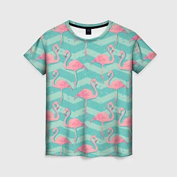 Футболка женская Flamingo Pattern, цвет: 3D-принт