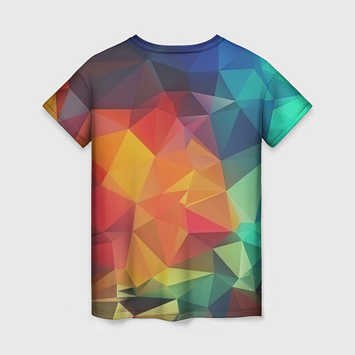 Женская футболка Цветные полигоны / 3D-принт – фото 2
