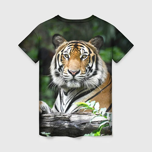 Женская футболка Тигр в джунглях / 3D-принт – фото 2
