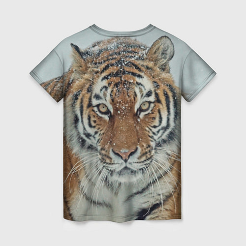 Женская футболка Тигр в снегу / 3D-принт – фото 2