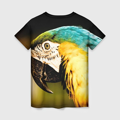 Женская футболка Улыбка попугая / 3D-принт – фото 2