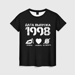 Футболка женская Дата выпуска 1998, цвет: 3D-принт