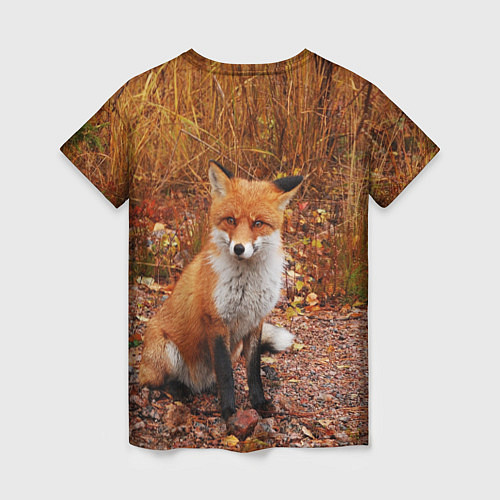 Женская футболка Осенняя лиса / 3D-принт – фото 2