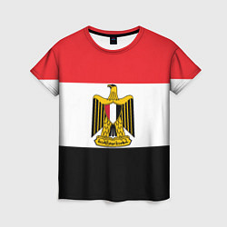 Футболка женская Флаг и герб Египта, цвет: 3D-принт