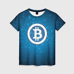 Женская футболка Bitcoin Blue