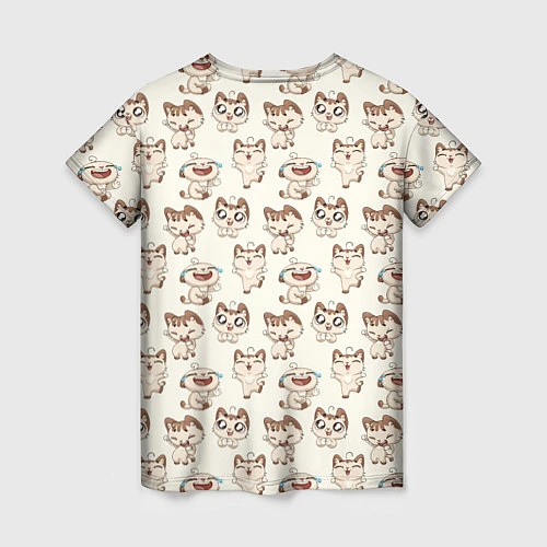 Женская футболка Стикеры котик / 3D-принт – фото 2