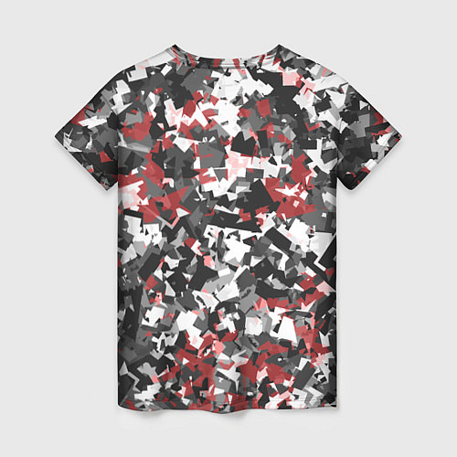 Женская футболка Камуфляж: серый/красный / 3D-принт – фото 2