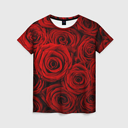 Футболка женская Красные розы, цвет: 3D-принт