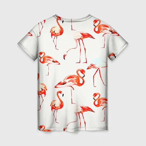 Женская футболка Оранжевые фламинго / 3D-принт – фото 2