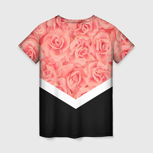 Женская футболка Розовые розы / 3D-принт – фото 2