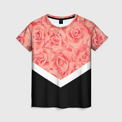 Футболка женская Розовые розы, цвет: 3D-принт