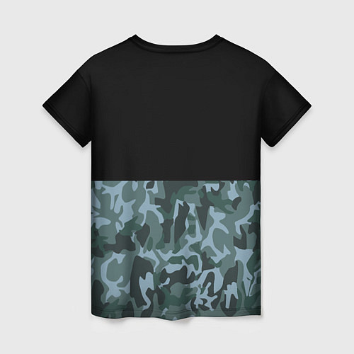 Женская футболка Камуфляж: черный/синий / 3D-принт – фото 2