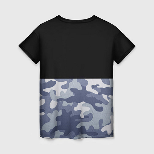 Женская футболка Камуфляж: черный/голубой / 3D-принт – фото 2