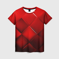 Футболка женская Red squares, цвет: 3D-принт