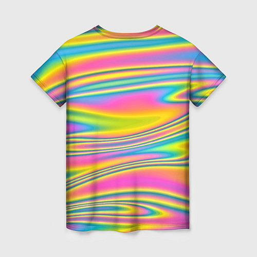 Женская футболка Абстрактные разводы цвета / 3D-принт – фото 2