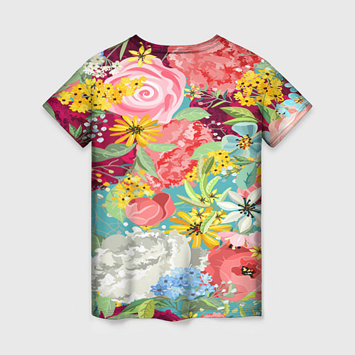 Женская футболка Букет цветов / 3D-принт – фото 2