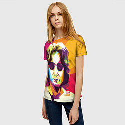 Футболка женская Джон Леннон: фан-арт, цвет: 3D-принт — фото 2