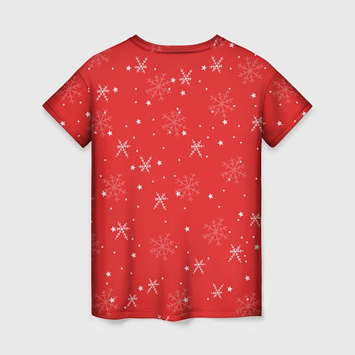 Женская футболка Праздничные олени / 3D-принт – фото 2
