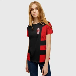 Футболка женская АC Milan: Black Sport, цвет: 3D-принт — фото 2