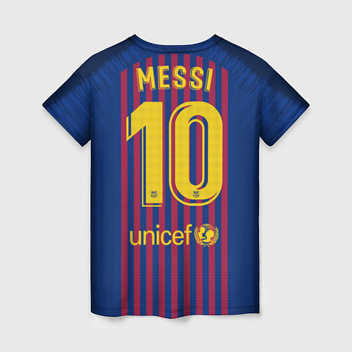 Женская футболка FC Barcelona: Messi Home 18/19 / 3D-принт – фото 2