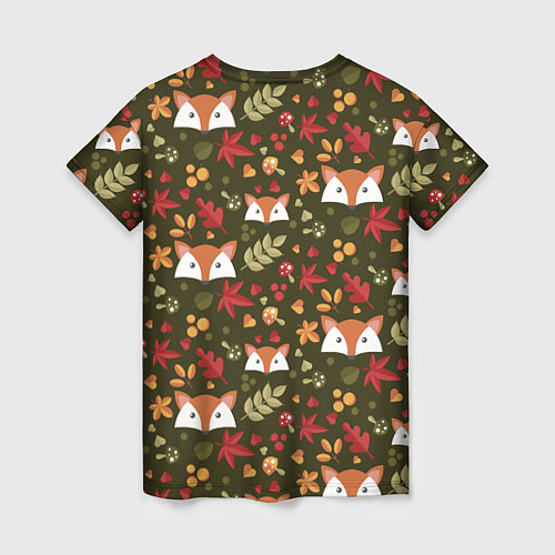 Женская футболка Осенние лисички / 3D-принт – фото 2