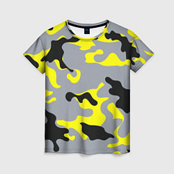 Футболка женская Yellow & Grey Camouflage, цвет: 3D-принт