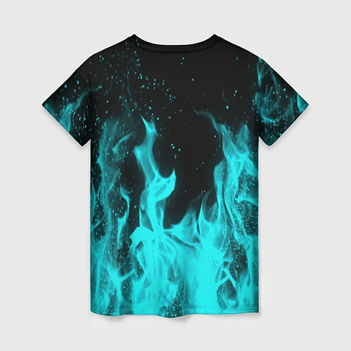 Женская футболка R6S: Turquoise Flame / 3D-принт – фото 2