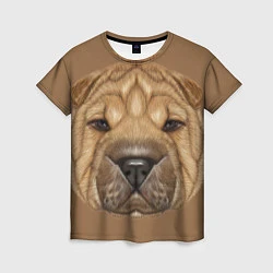 Футболка женская Sharpei, цвет: 3D-принт