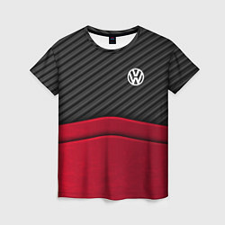 Футболка женская Volkswagen: Red Carbon, цвет: 3D-принт