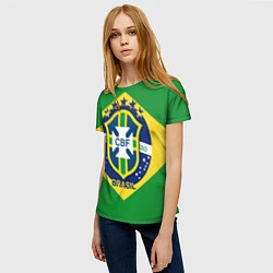 Футболка женская CBF Brazil, цвет: 3D-принт — фото 2