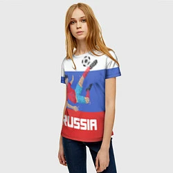 Футболка женская Russia Footballer, цвет: 3D-принт — фото 2