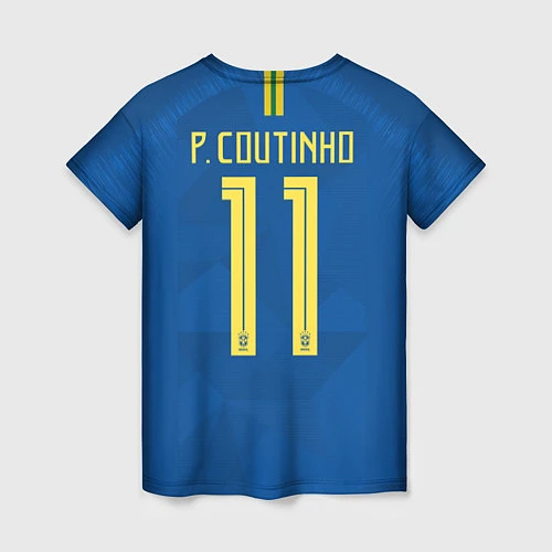 Женская футболка Coutinho Away WC 2018 / 3D-принт – фото 2