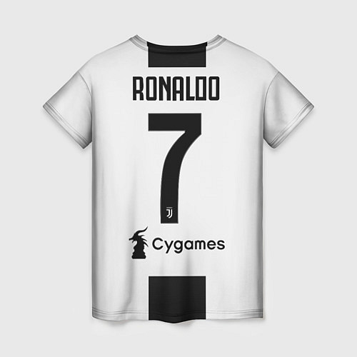 Женская футболка FC Juventus: Ronaldo Home 18-19 / 3D-принт – фото 2